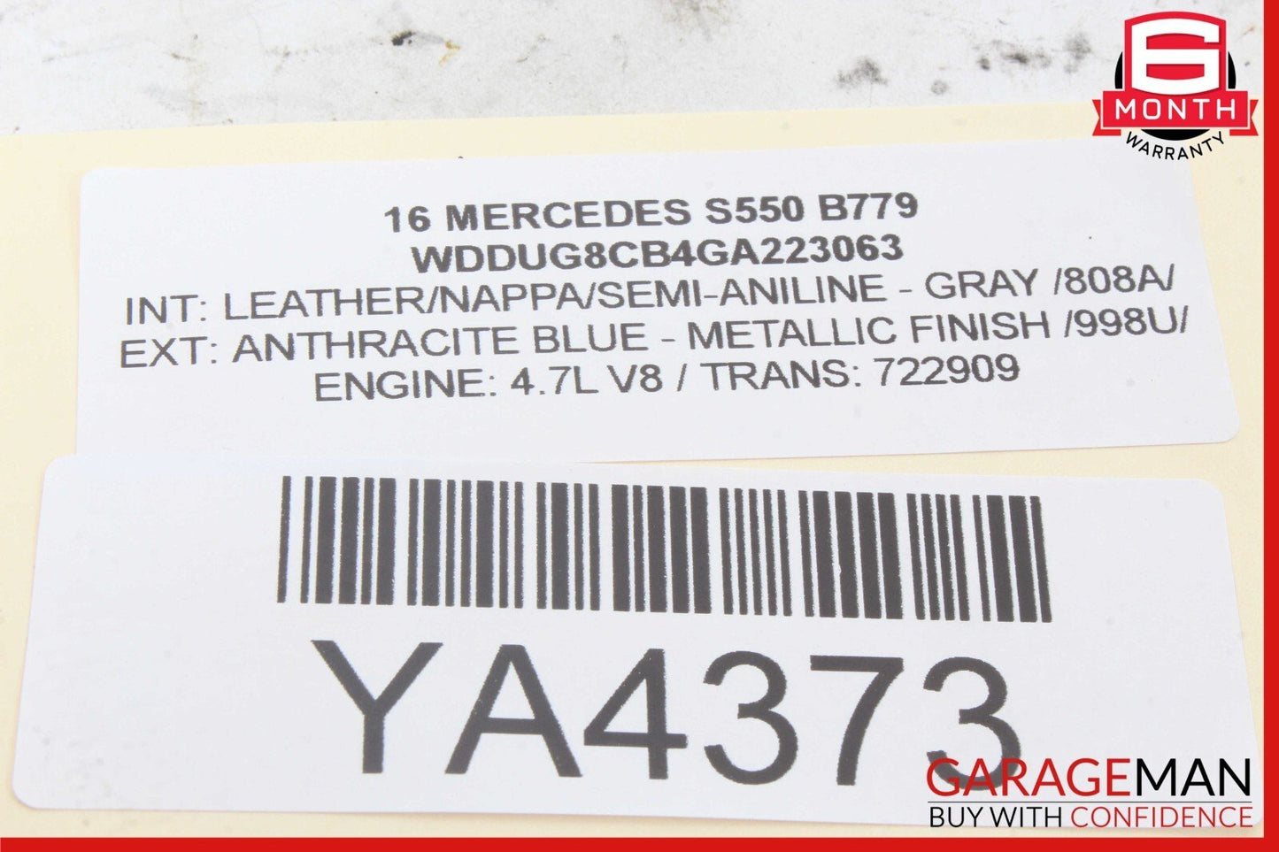14-17 Mercedes W222 S550 S600 S550e Front A/C Dashboard Trim Cover Gray OEM