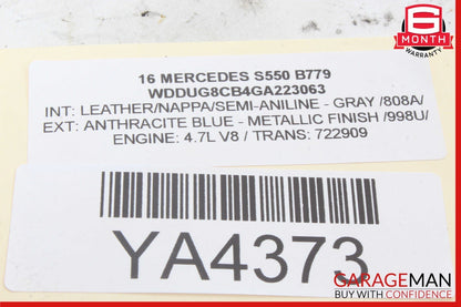 14-17 Mercedes W222 S550 S600 S550e Front A/C Dashboard Trim Cover Gray OEM