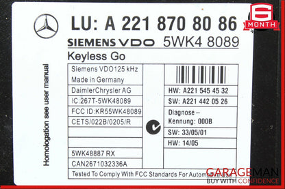 07-13 Mercedes W221 S350 S550 S65 AMG Door Keyless Go Control Module Unit OEM
