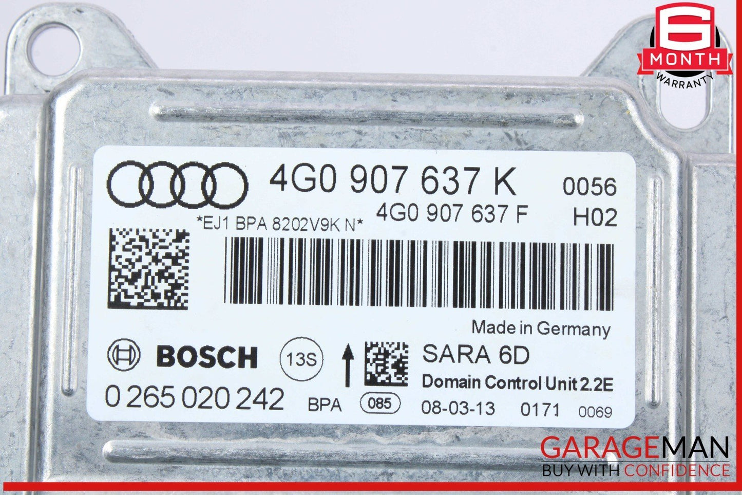 12-18 Audi A7 A6 Yaw Rate Accelerator Stability Speed Control Sensor 4G0907637K