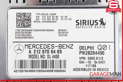08-12 Mercedes W212 E350 Bluetec Sirius Satellite Radio Receiver Module OEM
