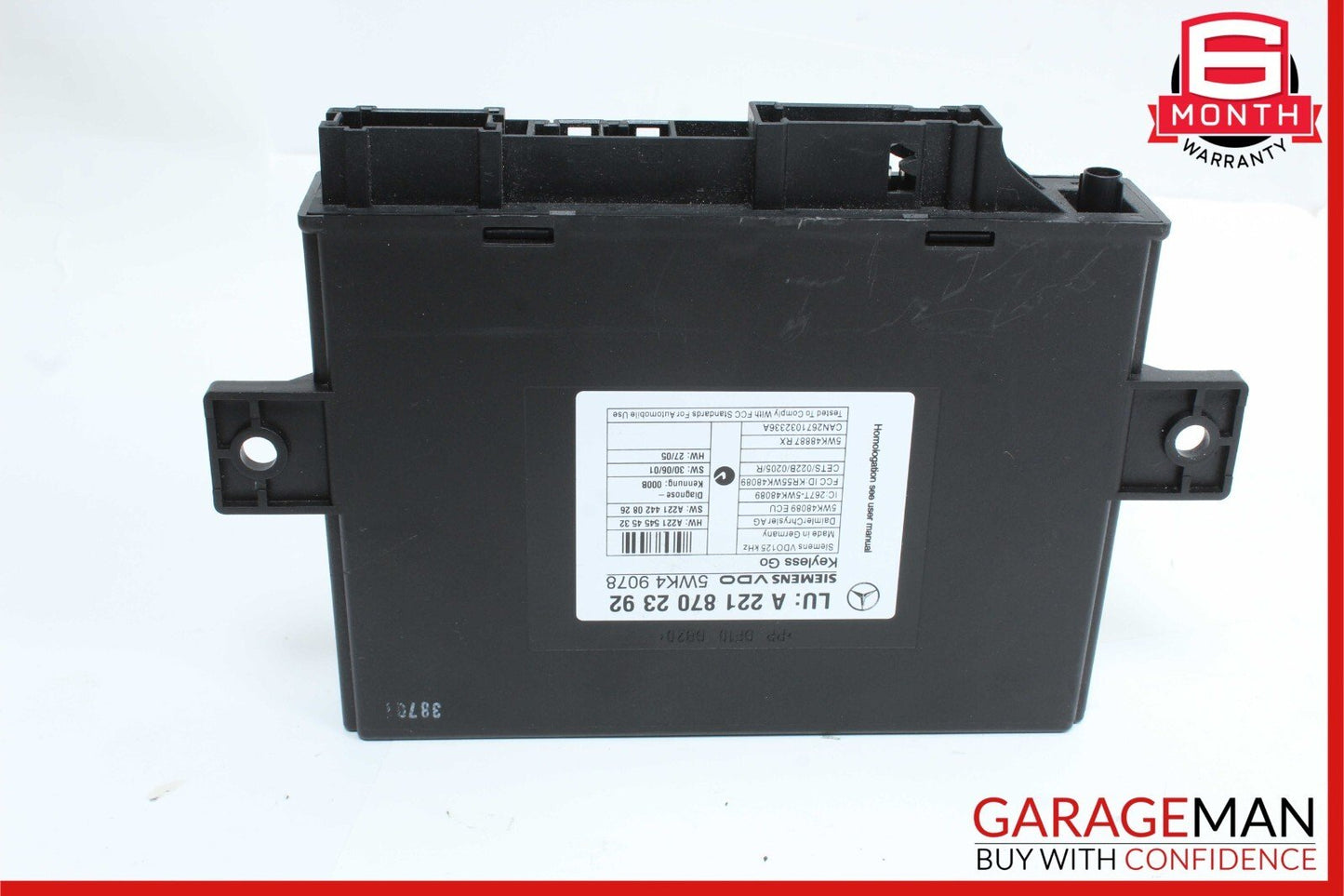 07-13 Mercedes W221 S550 CL550 Keyless Go Control Module Unit 2218702392 OEM