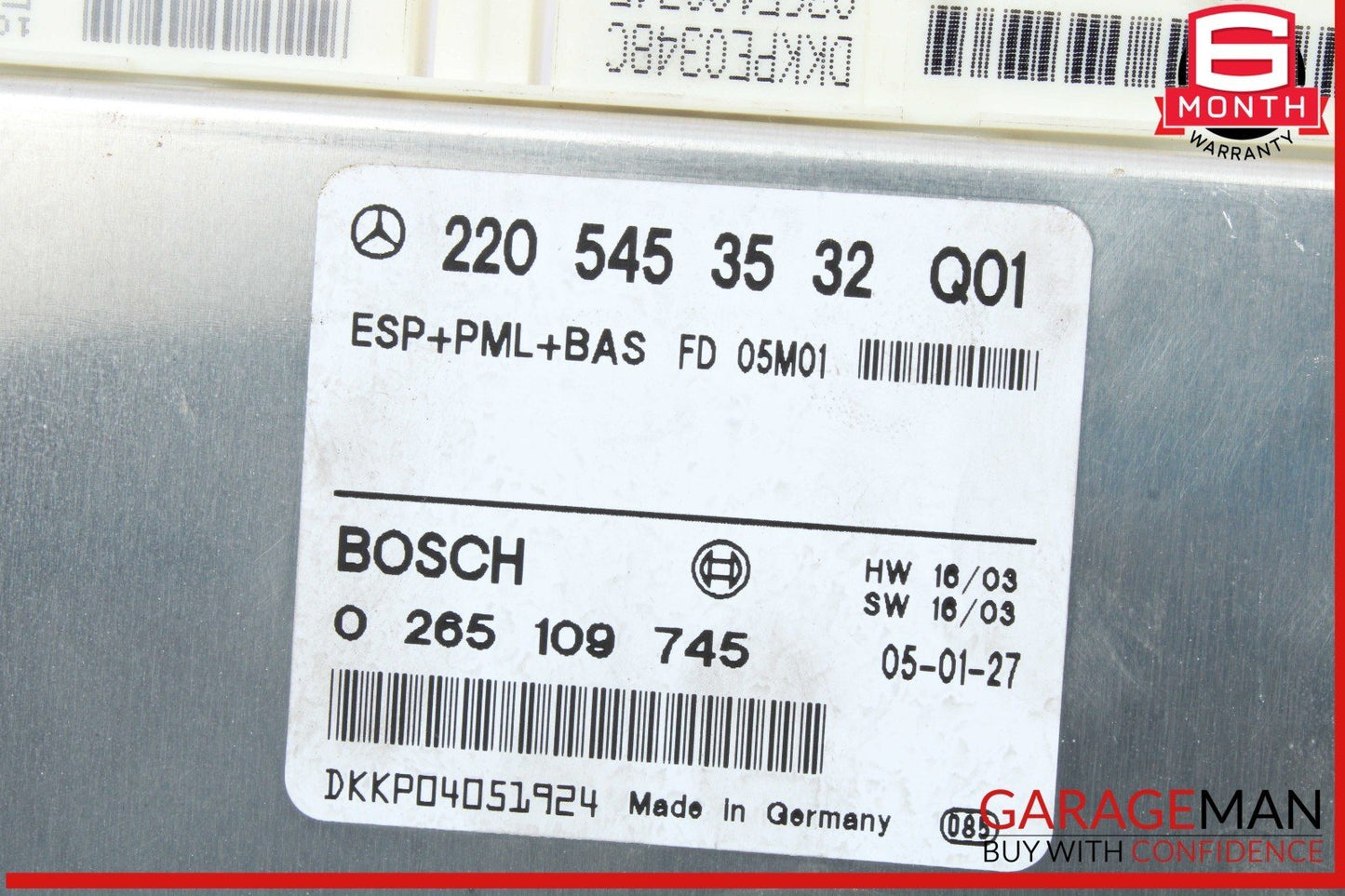 03-06 Mercedes W220 S430 ABS PML Control Electronic Stability Unit ESP OEM