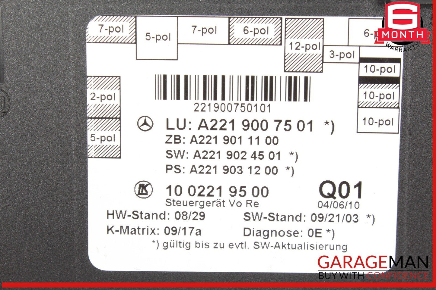 07-13 Mercedes W221 S550 S63 AMG Front Right Door Control Module 2219007501 OEM