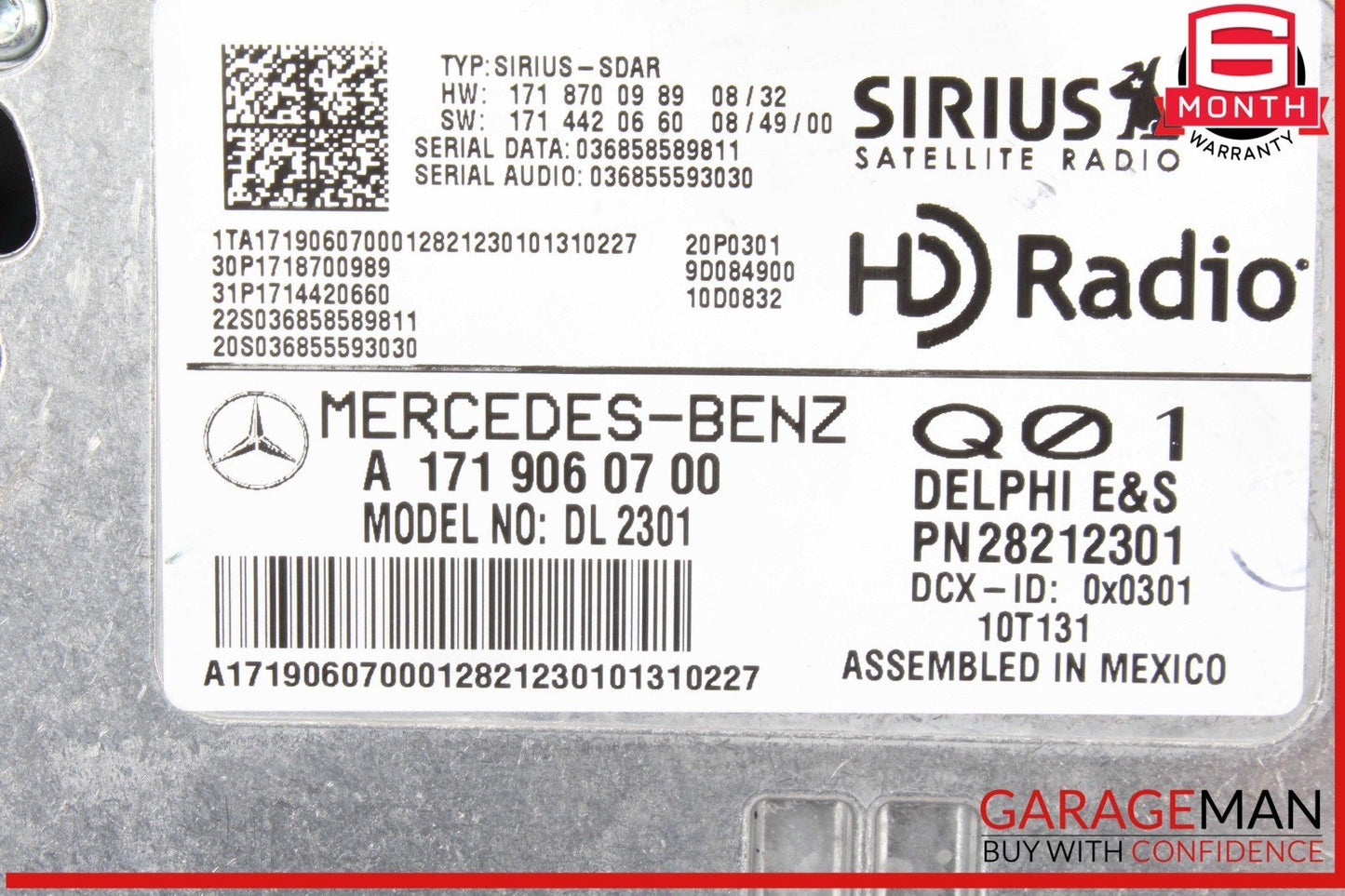 09-13 Mercedes R171 SLK300 Sirius Satellite Radio Receiver 1719060700 OEM