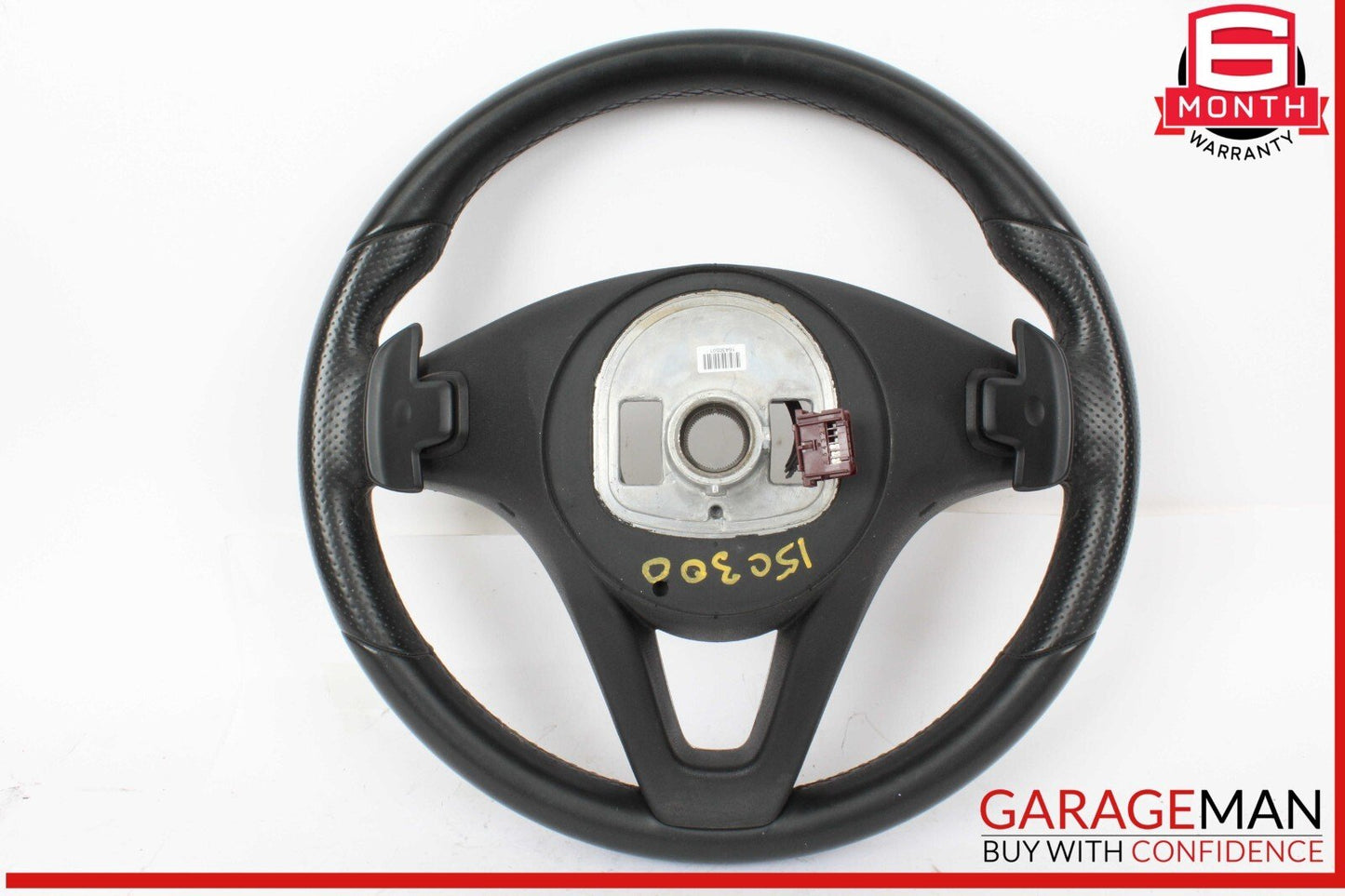 15-18 Mercedes W205 C300 GLC300 Steering Wheel Black w/ Paddle Shifters Assy OEM