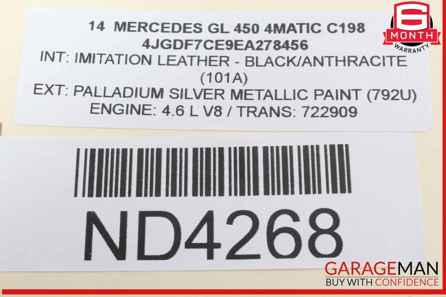13-16 Mercedes X166 GL450 4MATIC Rear Left Quarter Window Regulator Motor OEM