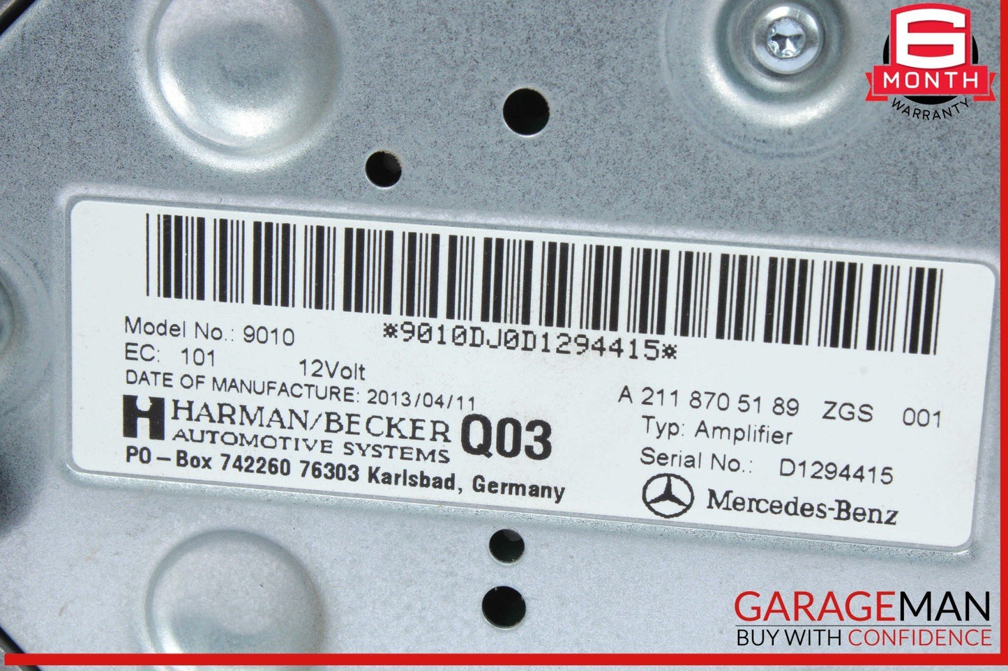 08-18 Mercedes X204 GLK250 Subwoofer Amp Amplifier Harman Becker 2118705189 OEM