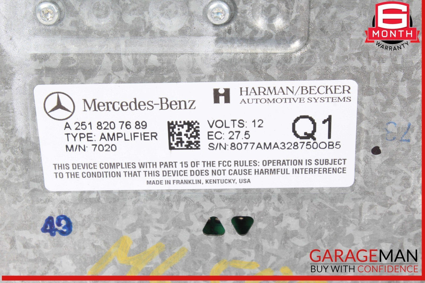 06-09 Mercede W164 ML500 R500 Amplifier Amp Harman Becker Kardon 2518207689