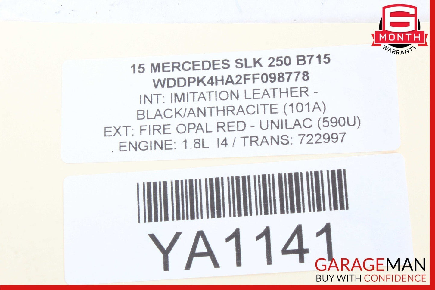 12-20 Mercedes R172 SLK250 Front Right Side Sun Visor Shade Cover Sunvisor OEM