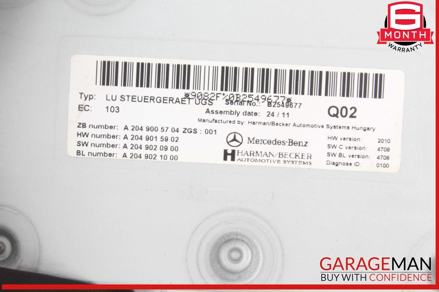 Mercedes X164 GL450 4MATIC Communication Interface Module 2049005704 OEM