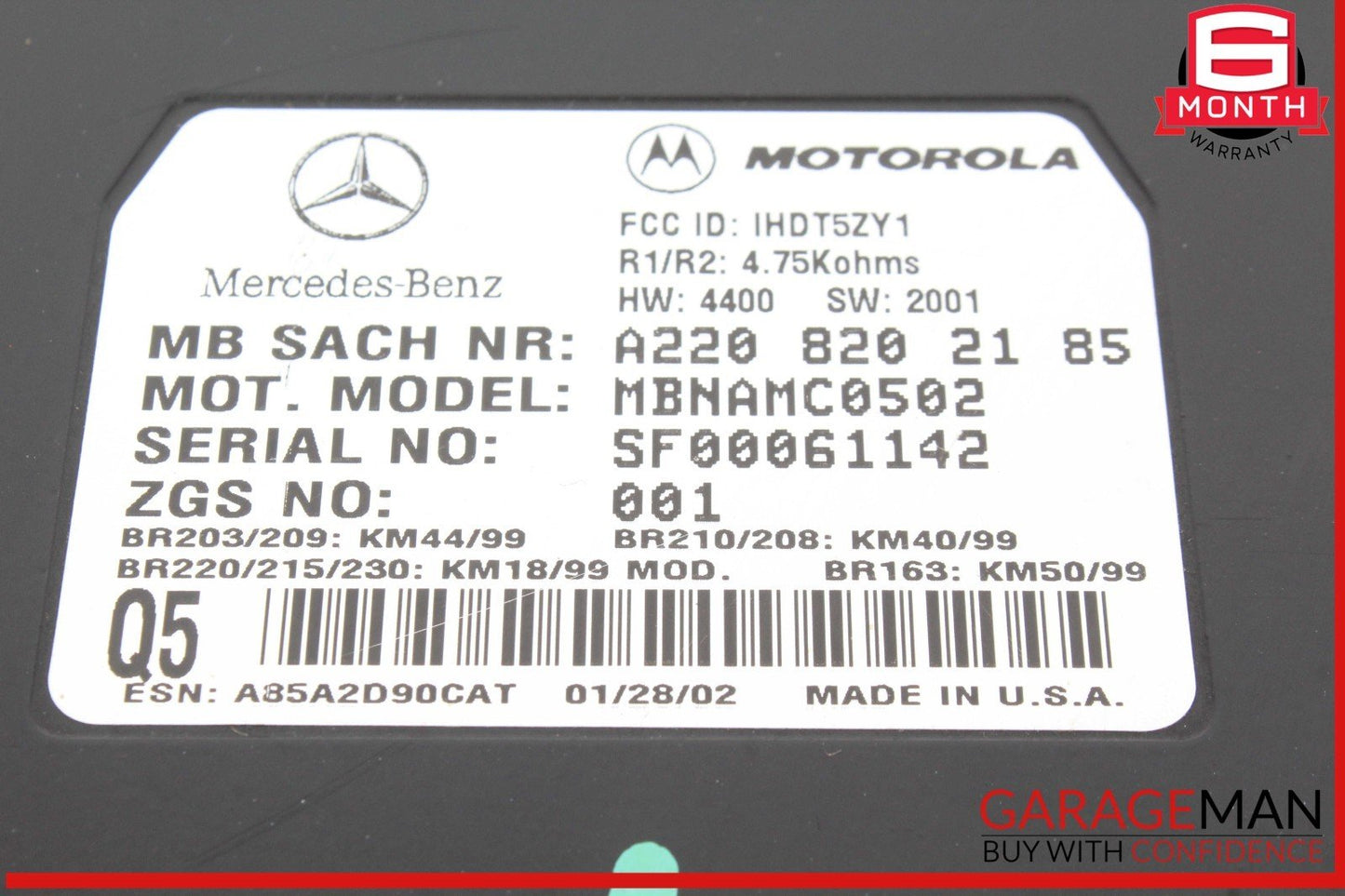 00-06 Mercedes W163 ML320 ML500 E55 AMG Voice Command Control Module Unit