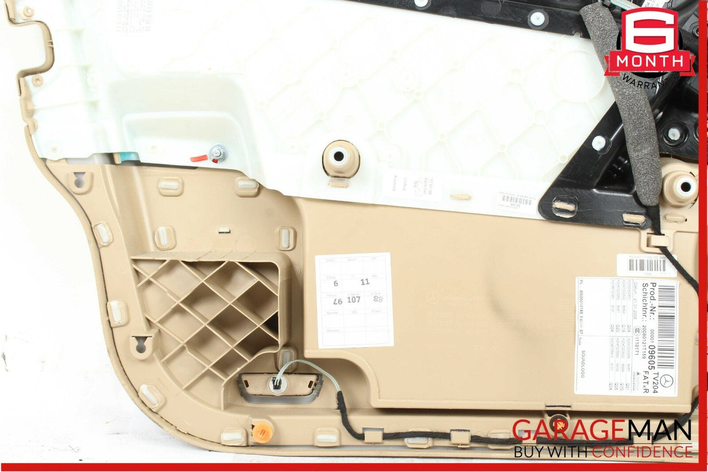 08-14 Mercedes W204 C250 C300 Front Right Side Interior Door Panel Trim Brown