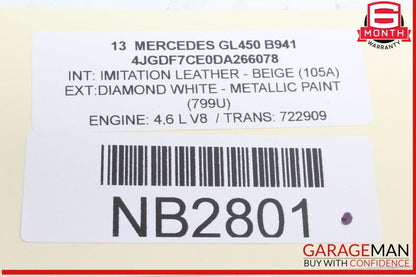 12-16 Mercedes X166 GL450 GL550 ML550 Rear Relay Fuse Box 1669063901 OEM