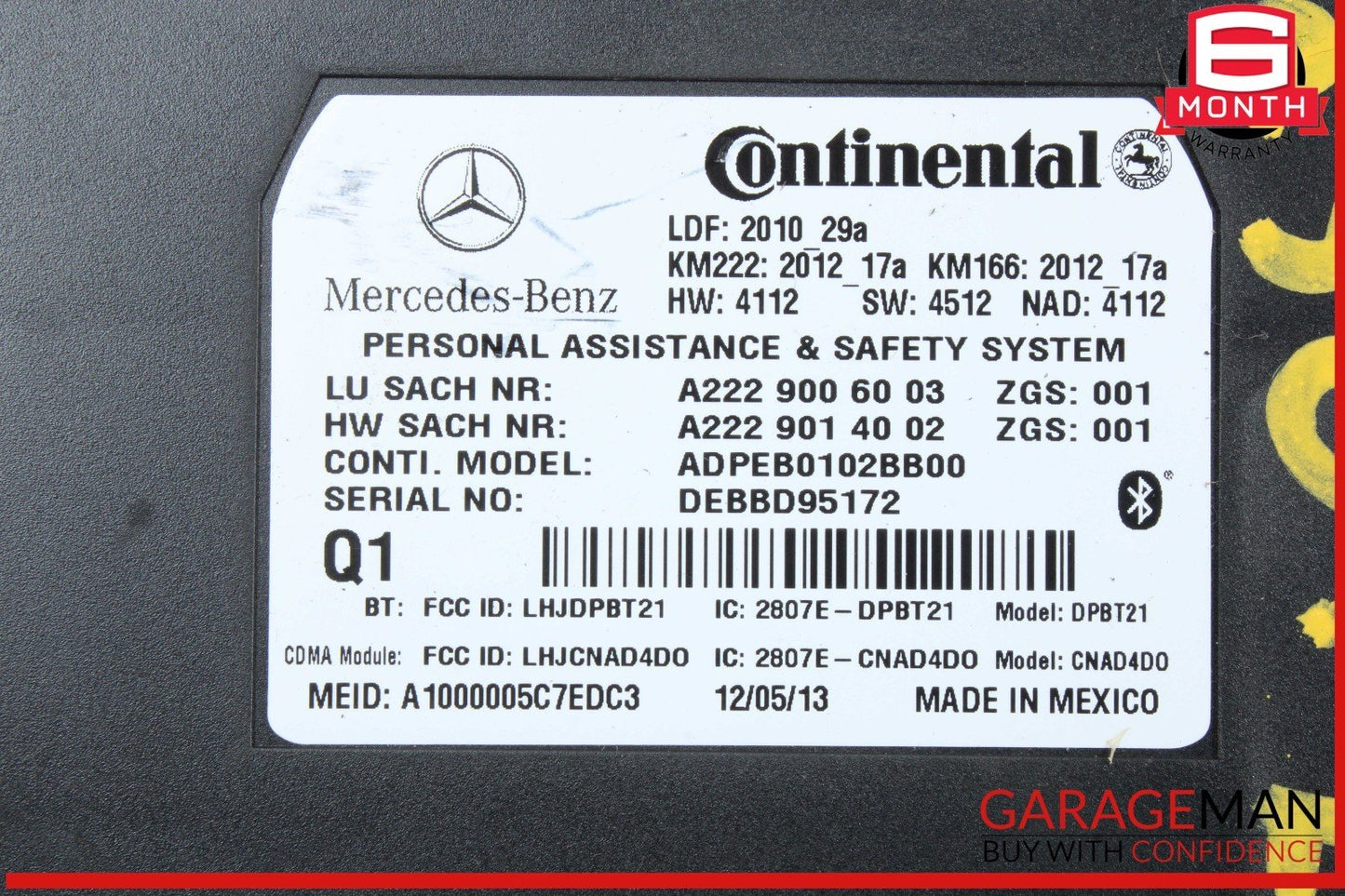 12-15 Mercedes W204 C250 E350 Communication Control Module 2229006003 OEM