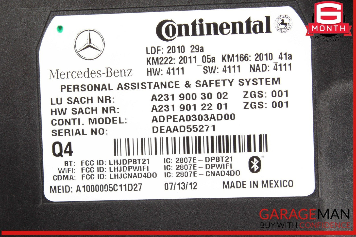 10-20 Mercedes R172 SLK250 GLA250 SL400 Communication Control Module Unit OEM