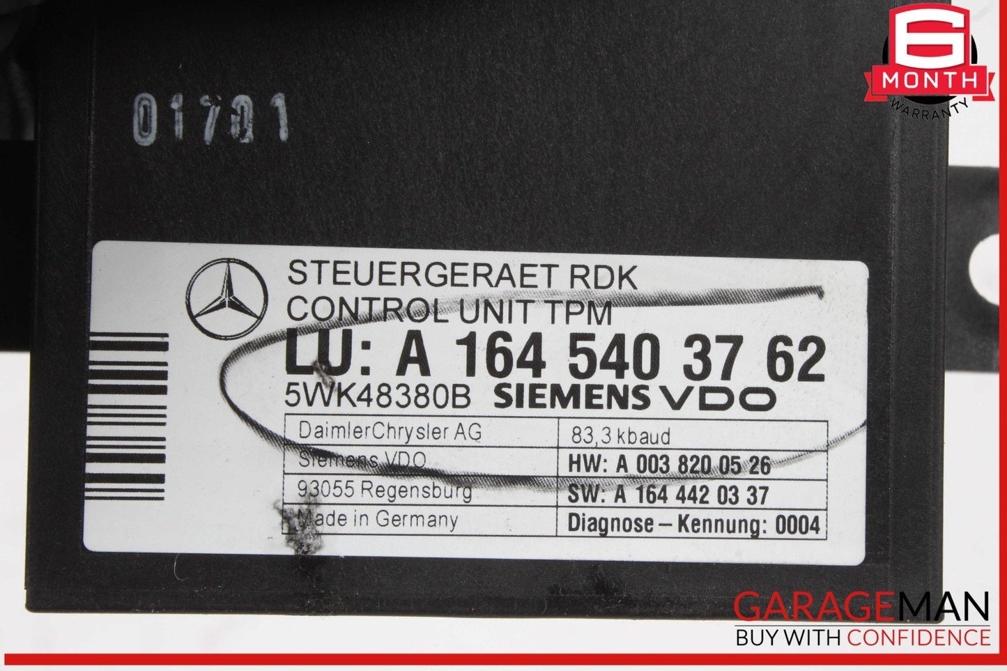 06-13 Mercedes X164 GL450 4MATIC R350 TPMS Tire Pressure Control 1645403762 OEM