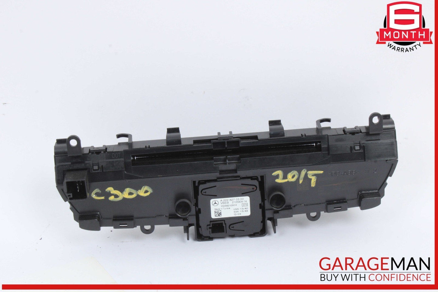 15-18 Mercedes W205 C300 Center Dashboard Hazard Control Switch w/ Clock Assy