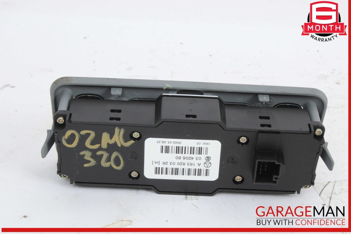 02-05 Mercedes W163 ML320 Rear Window Switch w/ Climate Control 1638200326 OEM