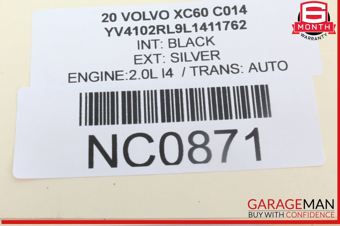 19-25 Volvo XC60 Front Right Passenger Side Sun Visor Sunvisor Gray 30653404 OEM