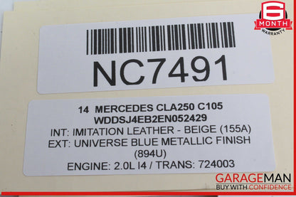 14-18 Mercedes W117 CLA250 Rear Right Side Door Window Regulator Motor OEM