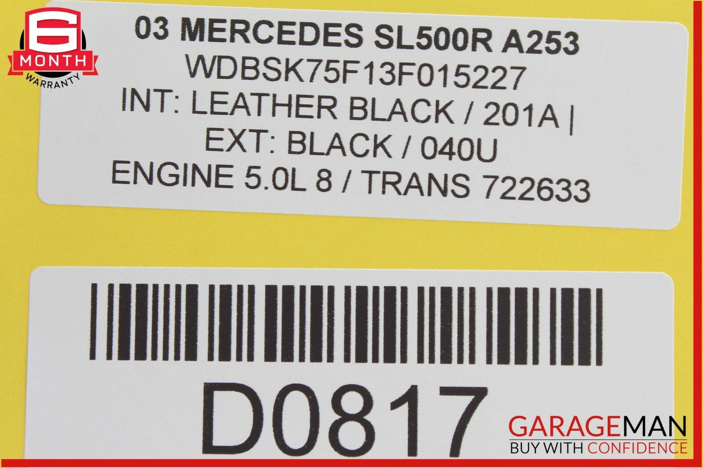 03-08 Mercedes R230 SL500 Front Right Passenger Side Door Control Module Unit