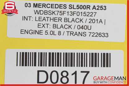 03-08 Mercedes R230 SL500 Front Right Passenger Side Door Control Module Unit