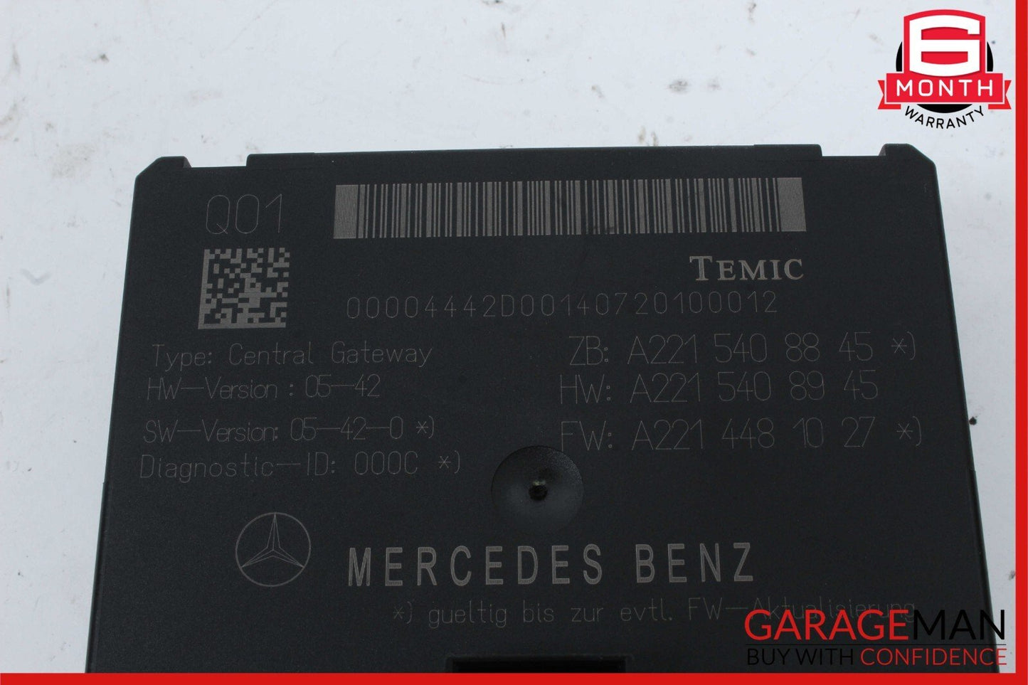 07-10 Mercede W216 CL550 CL65 AMG Central Gateway Control Module 2215408845 OEM