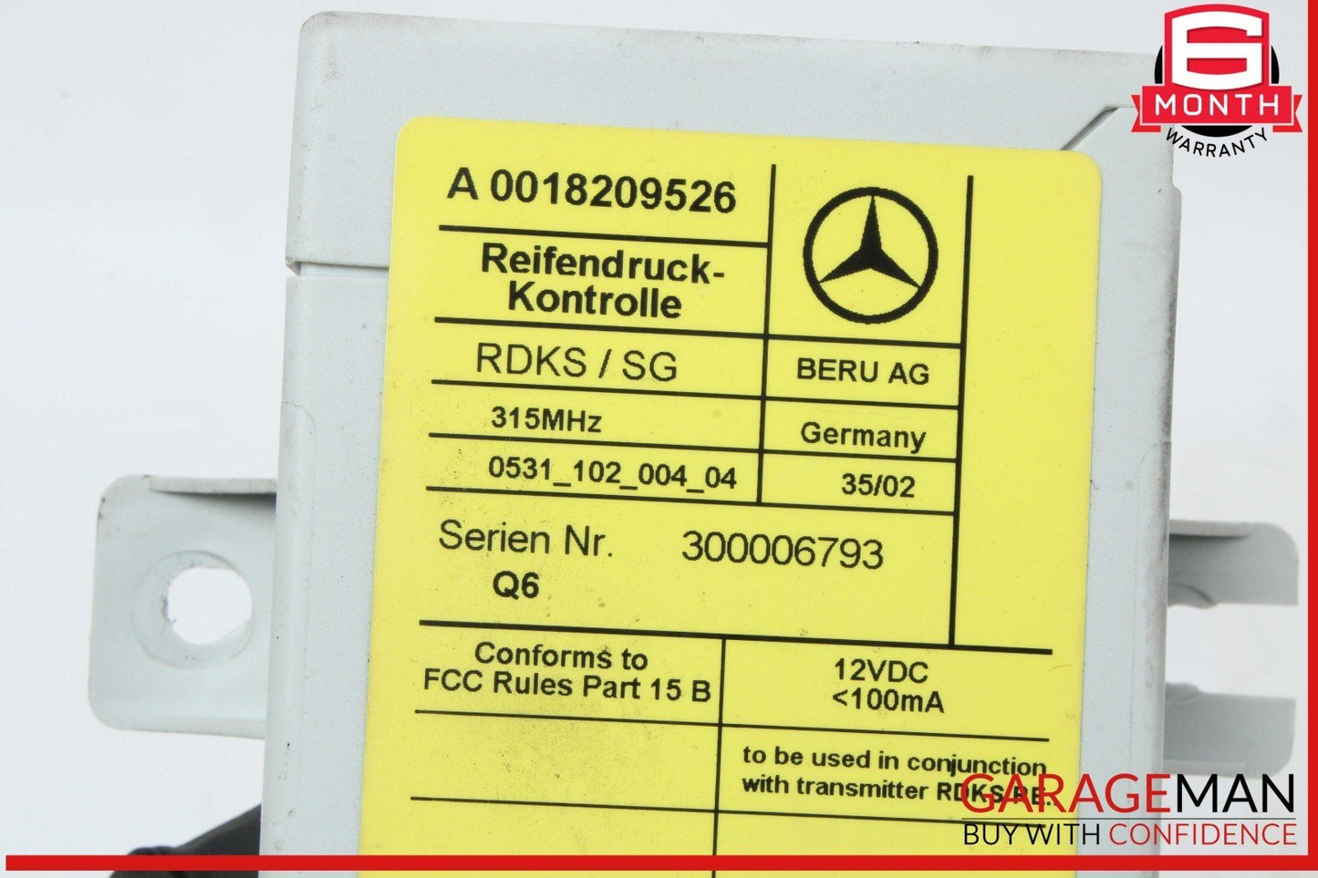 03-05 Mercedes R230 SL500 SL55 Tire Pressure Monitoring System TPMS Receiver OEM