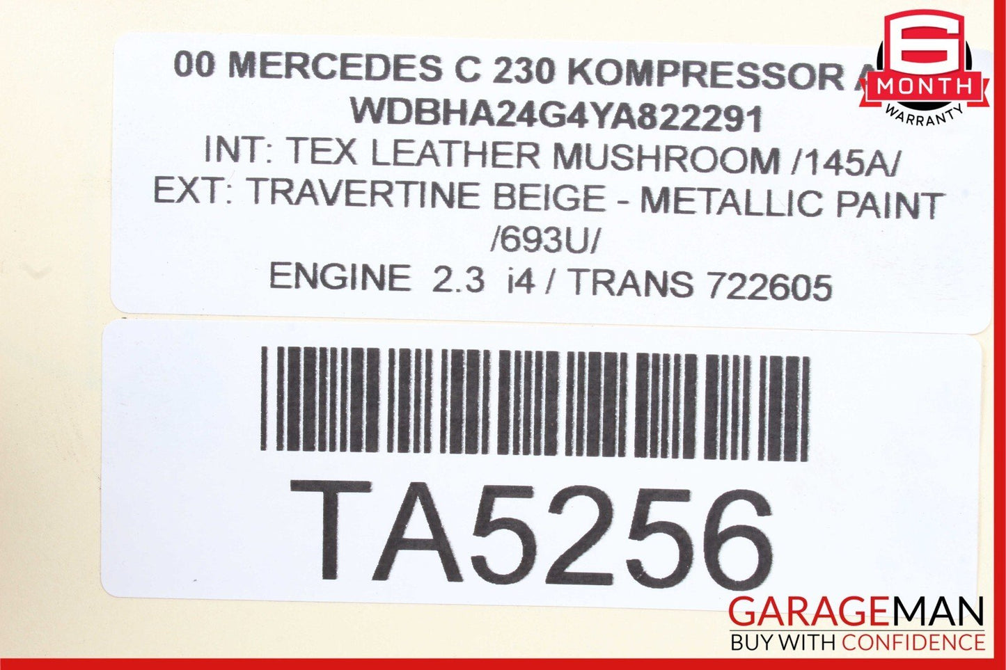 94-00 Mercedes W202 C230 Rear Left & Right Suspension Coil Spring Absorber Set