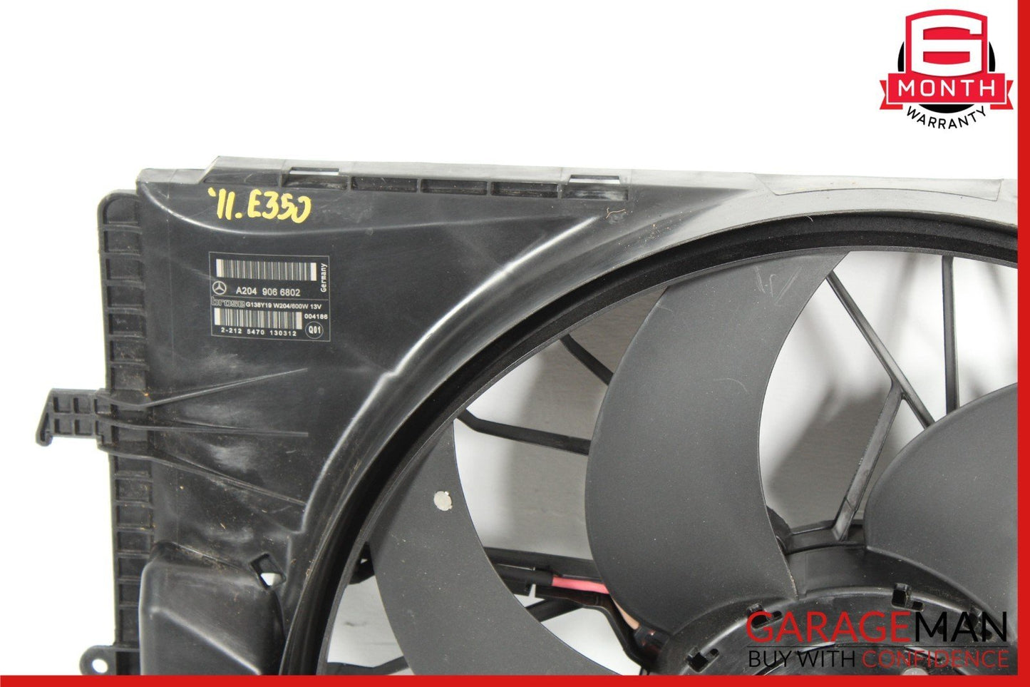 08-18 Mercedes W212 E350 C300 Engine Radiator Cooling Fan Motor Assembly OEM