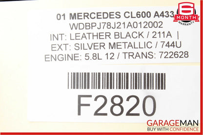 00-02 Mercedes W215 CL600 CL55 AMG Anti Theft Tow Alarm Control Module Unit Q06