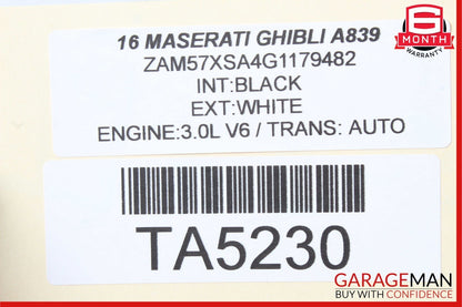 14-17 Maserati Ghibli Dash Dashboard Instrument Panel Analog Clock Assembly