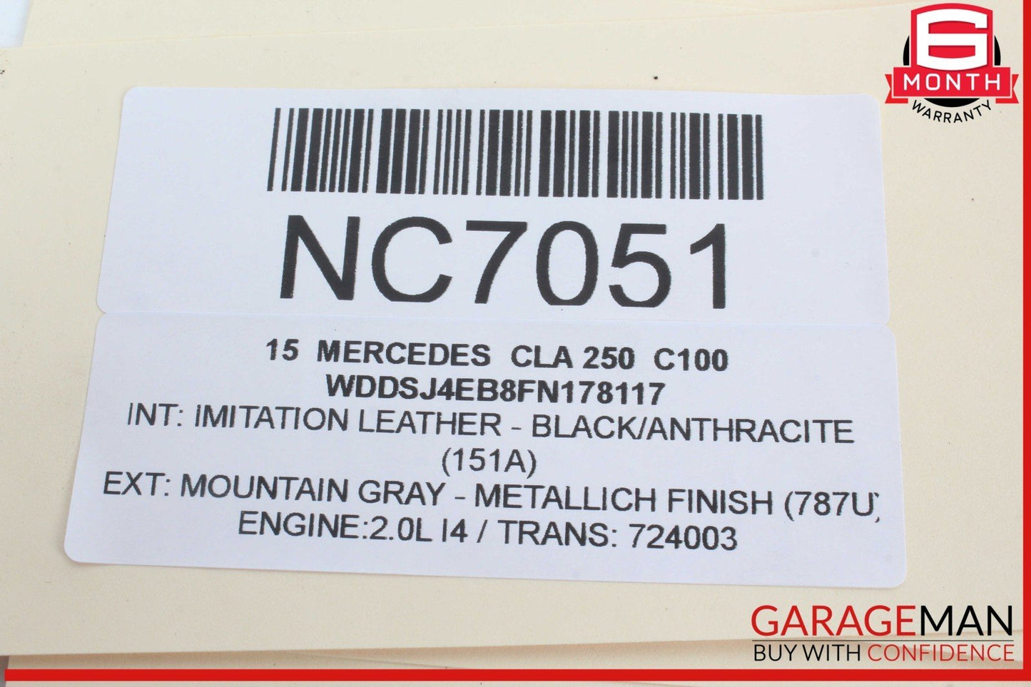 10-20 Mercedes W117 CLA250 Front Right Window Regulator Motor 2078200542 OEM