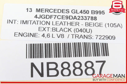 13-16 Mercedes X166 GL450 GL550 Rear Left Quarter Window Regulator Motor OEM