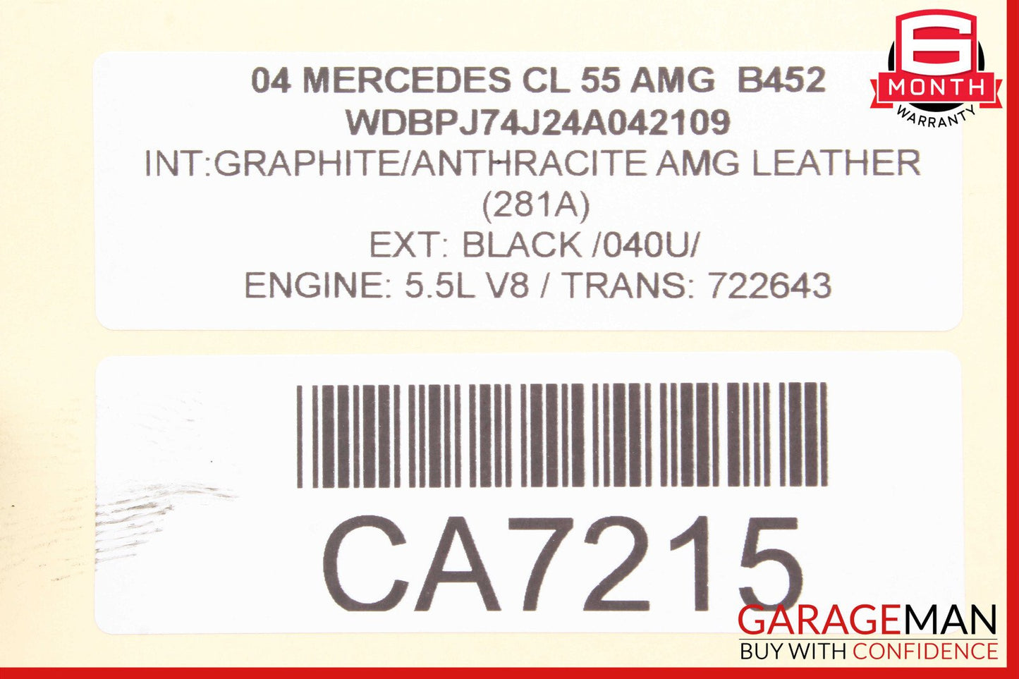 03-08 Mercedes W215 CL55 S55 AMG Steering Pump Pulley 0004661615 OEM