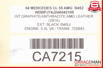 03-08 Mercedes W215 CL55 S55 AMG Steering Pump Pulley 0004661615 OEM