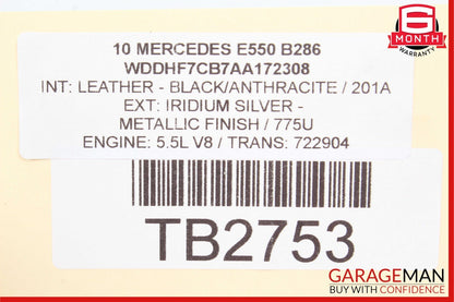 10-14 Mercedes W212 E550 Rear Right Passenger Side Door Window Regulator Motor