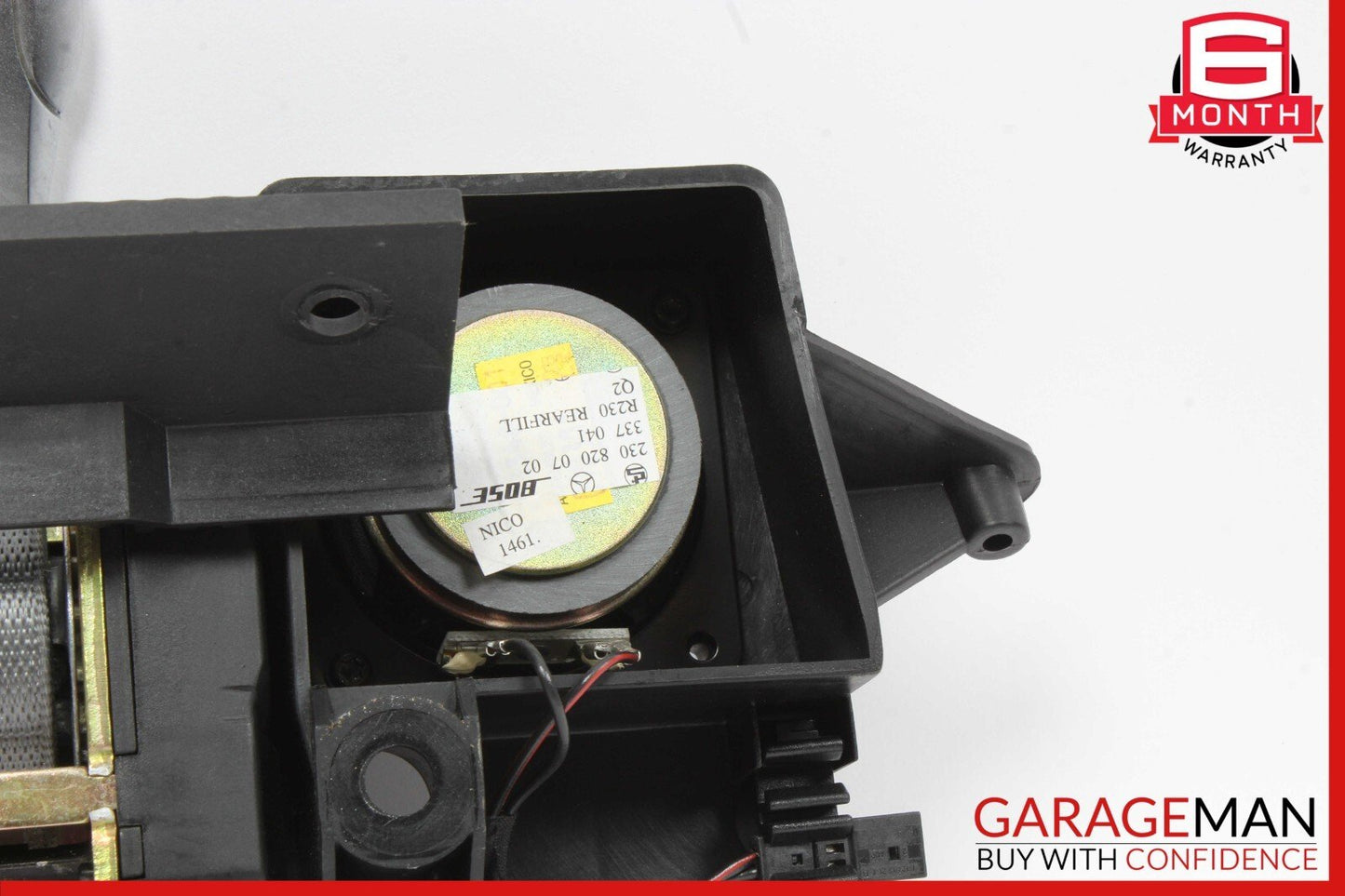03-08 Mercedes R230 SL500 Rear Left Luggage Seatbelt Retractor Speaker Black OEM