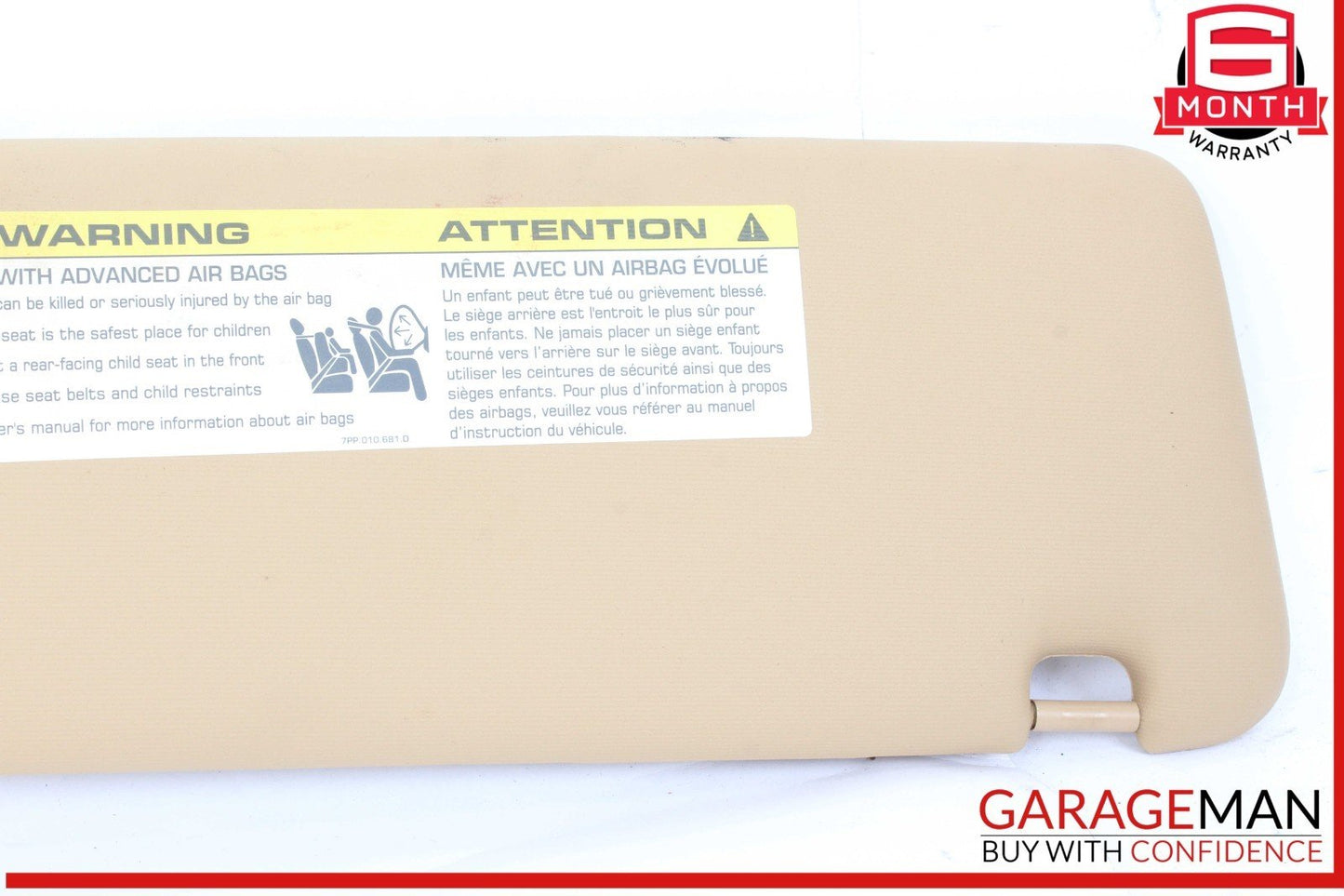 11-14 Porsche Cayenne 958 Front Left Side Sun Visor Sunvisor Beige OEM