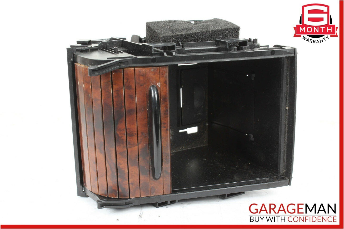 06-11 Mercedes W219 CLS500 Rear Center Console Armrest Cupholder Storage Wood