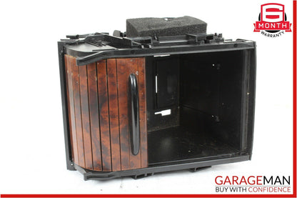 06-11 Mercedes W219 CLS500 Rear Center Console Armrest Cupholder Storage Wood