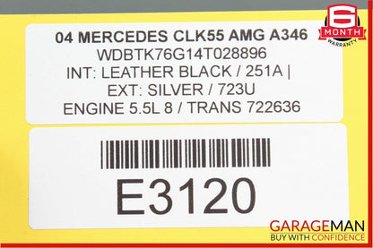 03-09 Mercedes W209 CLK350 CLK55 AMG Front Right Side Mirror Rear View Silver