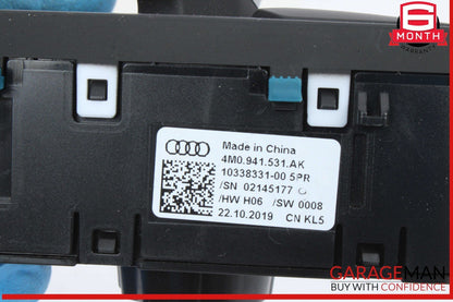 18-24 Audi S5 A4 Dash Dashboard Headlight Headlamp Control Switch 4M0941531S OEM