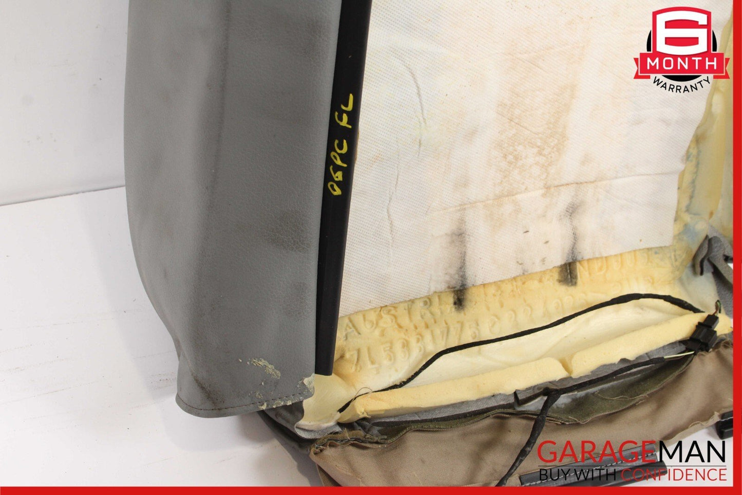 03-10 Porsche Cayenne 955 957 Front Left Side Top Upper Seat Cushion Cover Grey