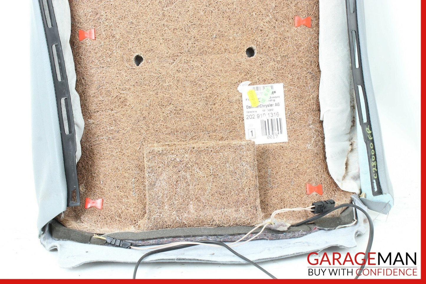 94-00 Mercedes W202 C280 Front Right Side Top Upper Seat Cushion Cover Gray OEM