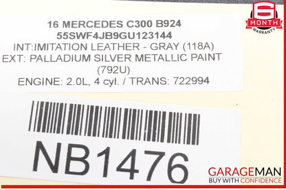 15-21 Mercedes W205 C300 C350e Left Side Auto Dim Mirror Glass OEM