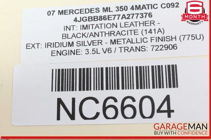 06-12 Mercedes W164 ML350 4MATIC Front Right Side Reinforcement Bracket Assy
