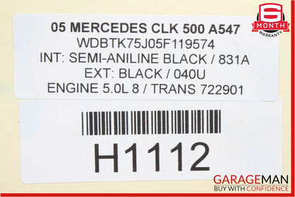 03-09 Mercedes W209 CLK500 Rear Left & Right Shock Absorber Coil Spring Set of 2