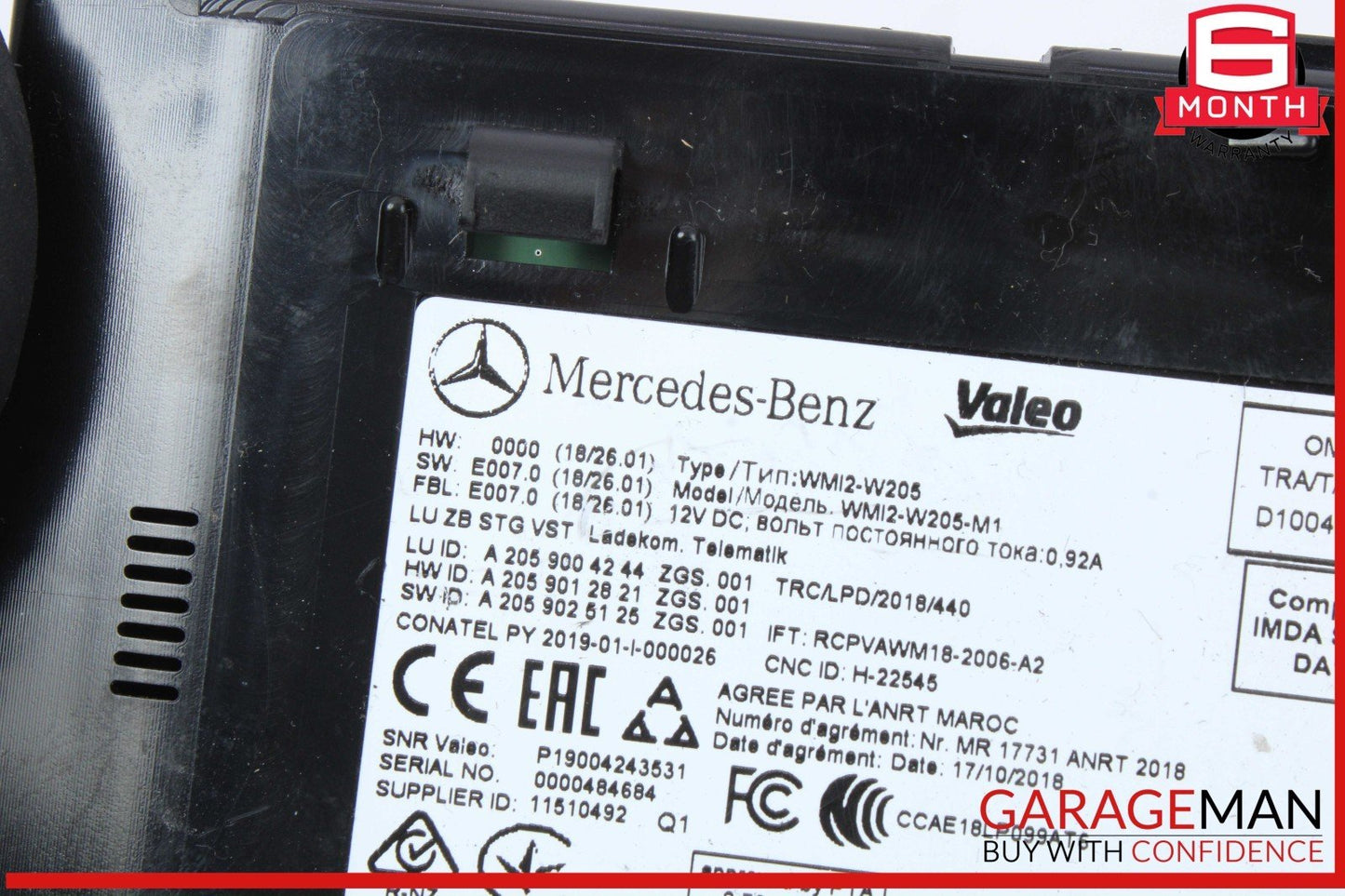 15-21 Mercedes W205 C300 Wireless Phone Charging Unit Control Module Unit OEM